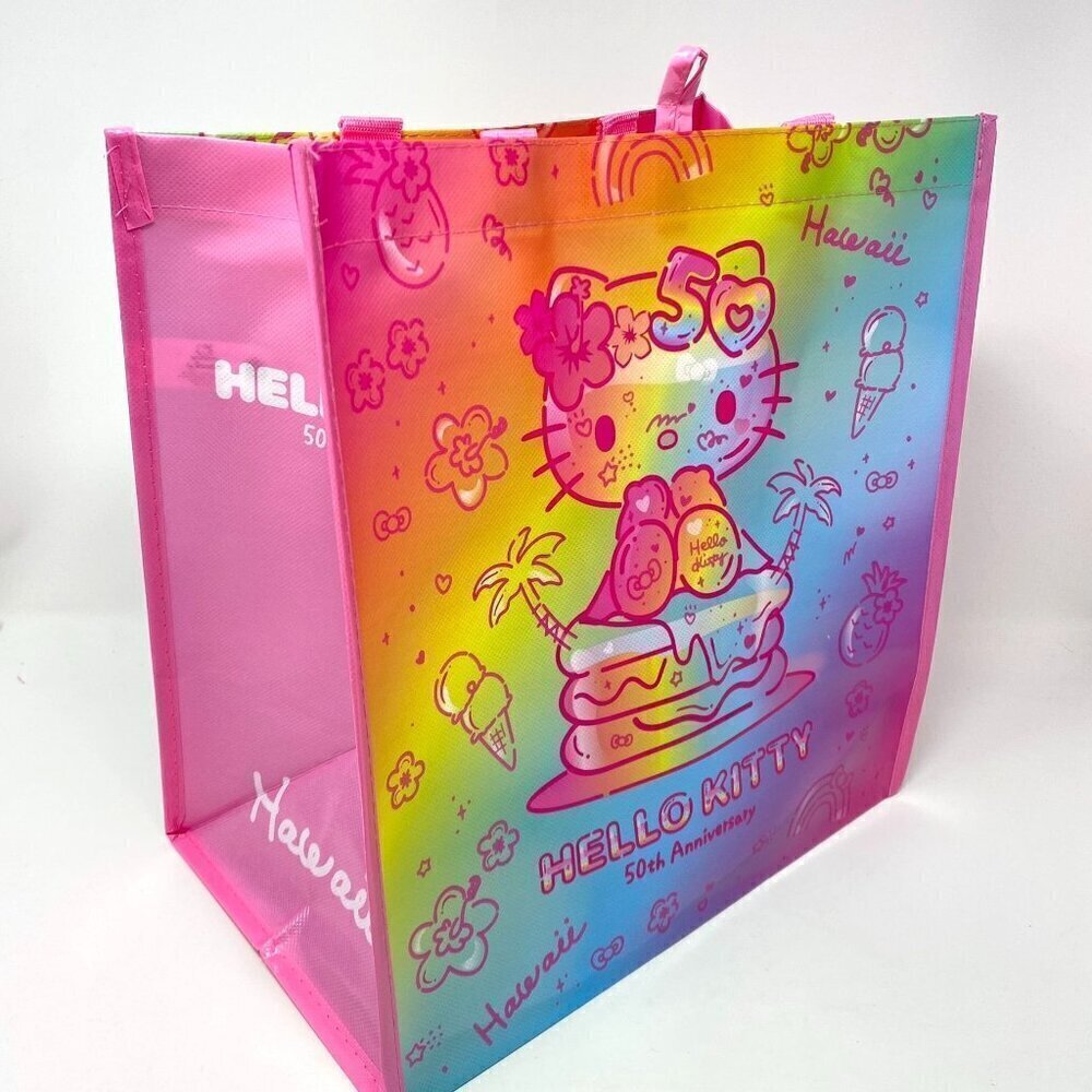 Hello Kitty 50th Anniversary Reusable Tote Bag Hawaii ABC Store Limited Edition
